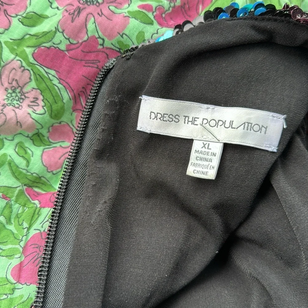 Dress the Population Charlie Black Multi Sequin plunging v neck Jumpsuit XL - Picture 6 of 6